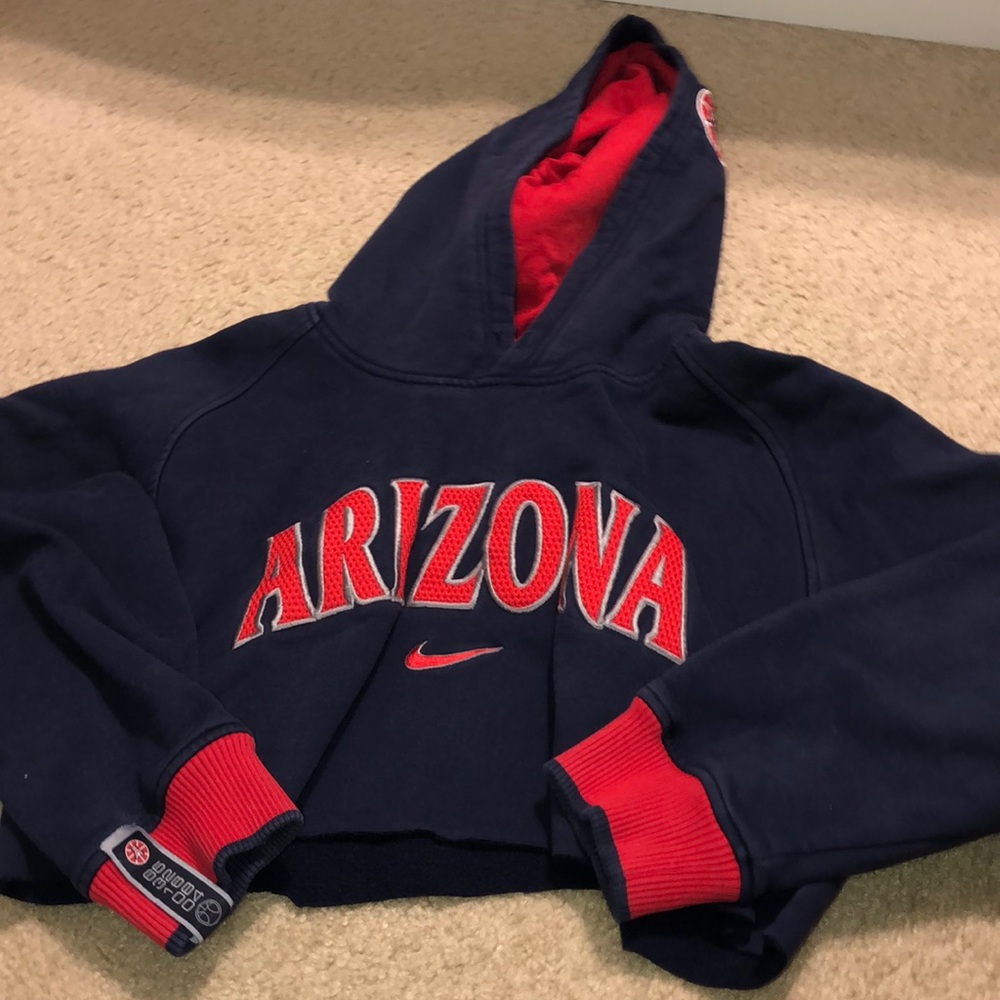 arizona basketball crop top hoodie